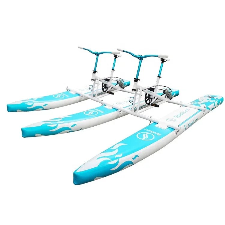 

Double Inflatable Tandem Bicycle Floating Water Bike Pedal Boat With Propeller For Two Person