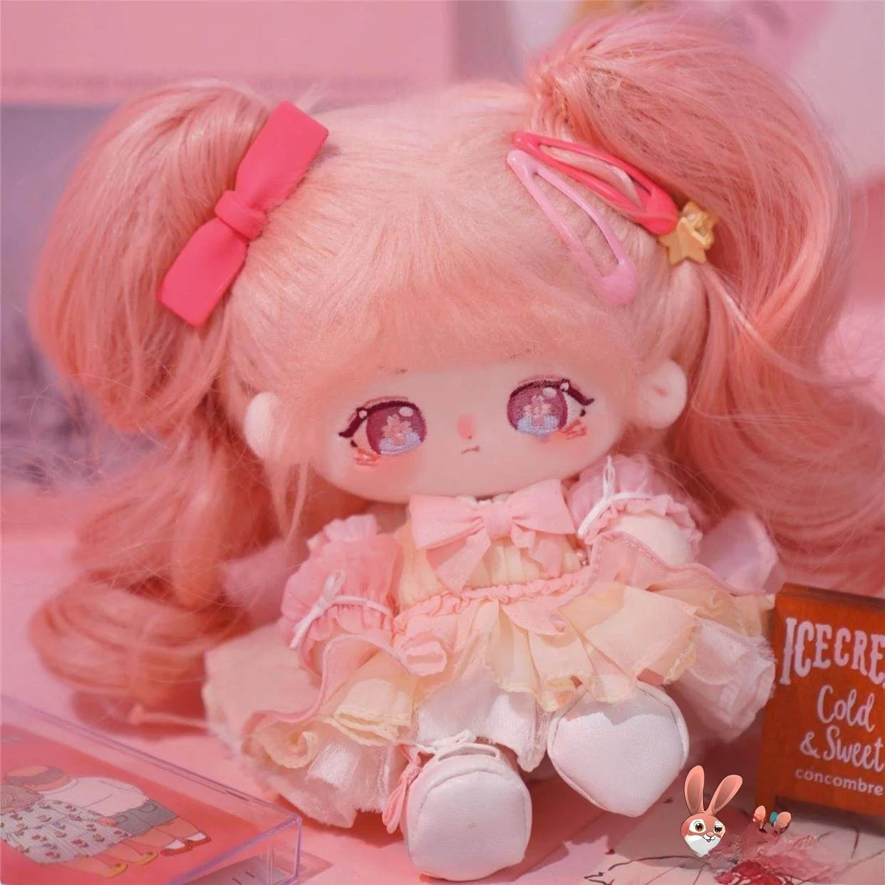 

Мягкая хлопковая кукла-игрушка для девочек с каркасом, 20 см, подарок на день рождения, плюшевая игрушка, художественная кукла из мягкой ткани, для маленьких девочек, Pluie