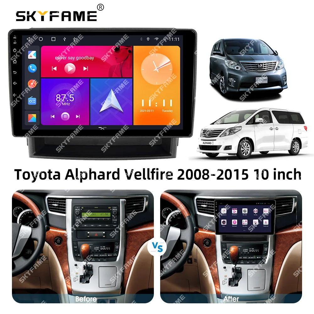 SKYFAME إطار السيارة فآسيا محول أندرويد راديو داش تركيب لوحة عدة لتويوتا ألارد Vellfire