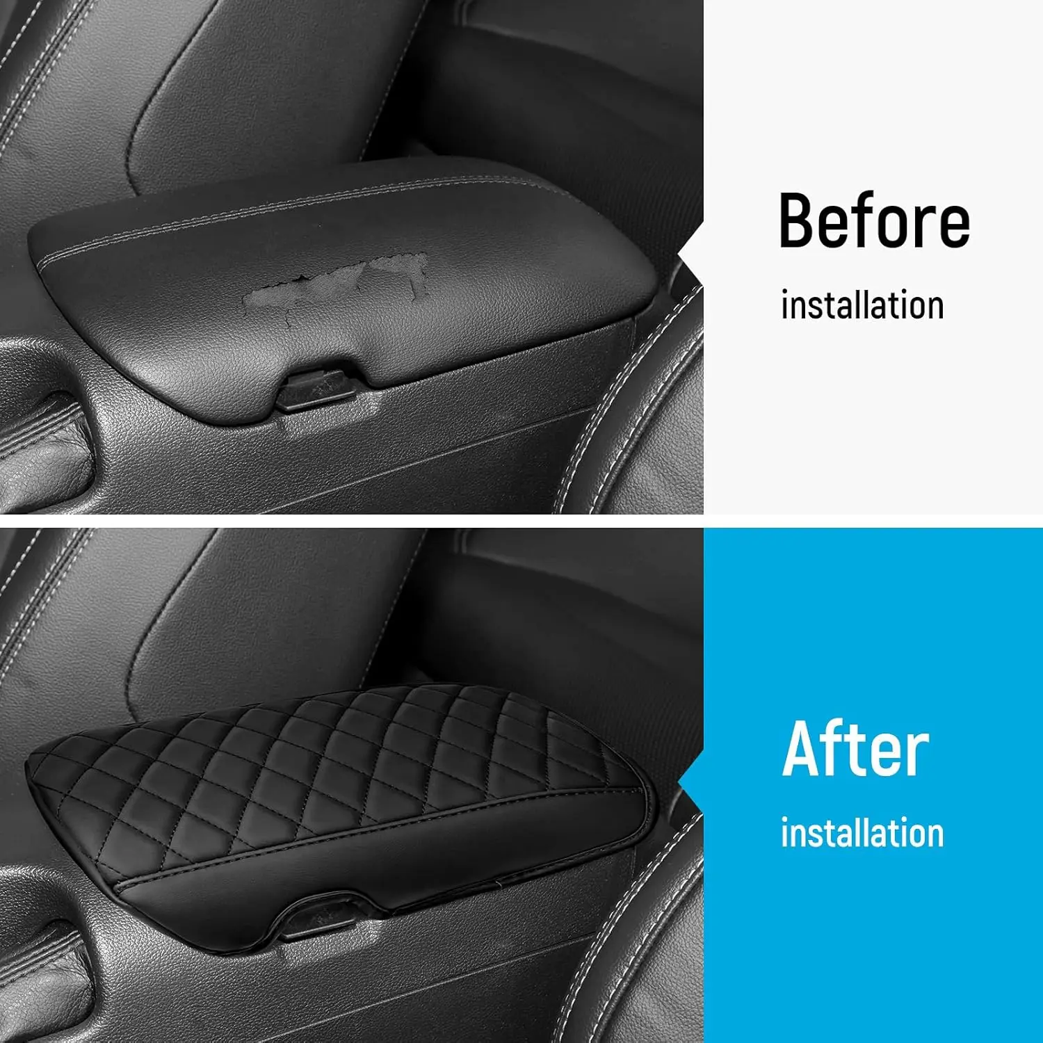 Center Console Cover For Ford Mustang 2015-2025 2026 Accessories Center Console Armrest Box Leather Auto Armrest Cover Protector