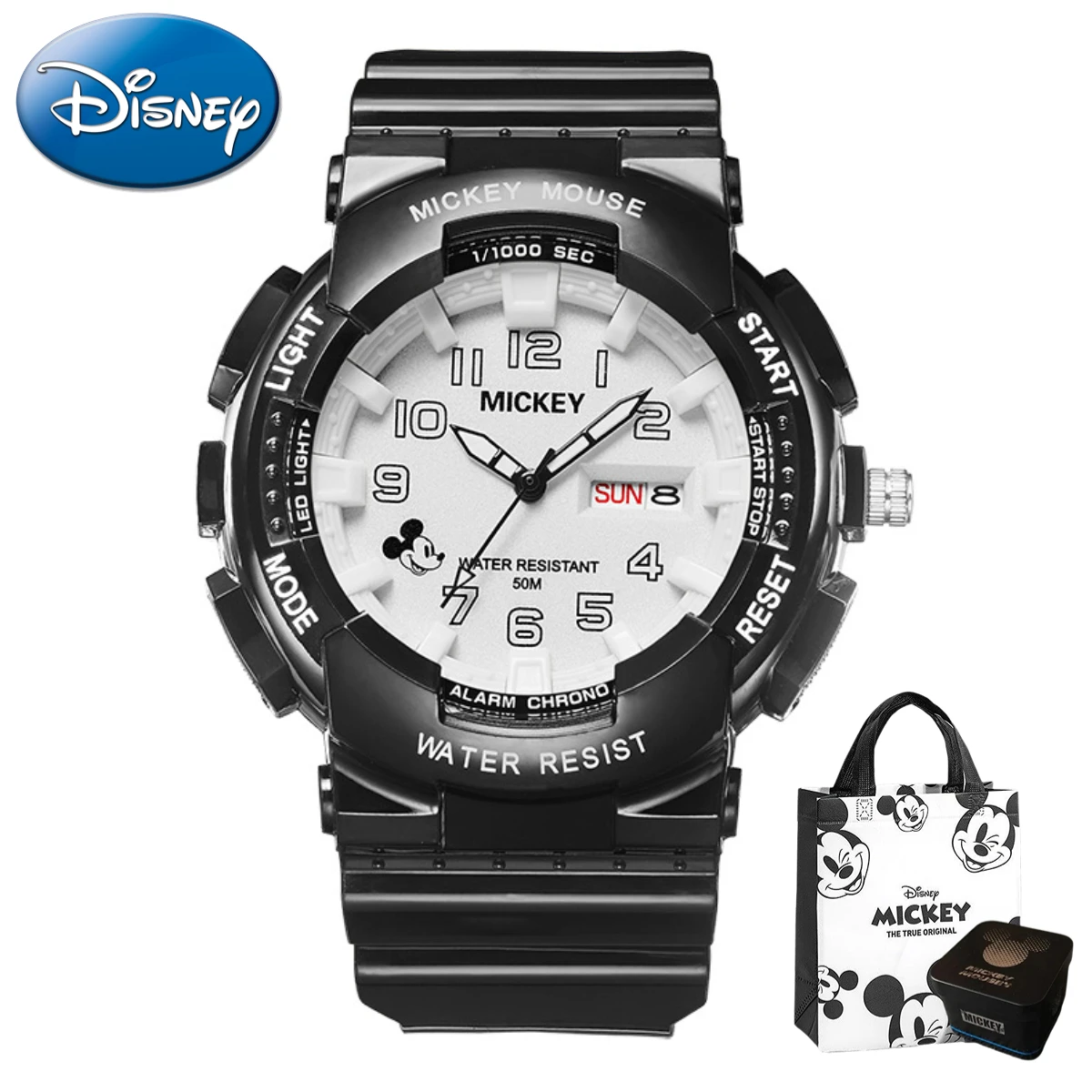 Disney Cool Weekly Calendar Luminous Waterproof Children's Quartz Watch Gift for Children with Box