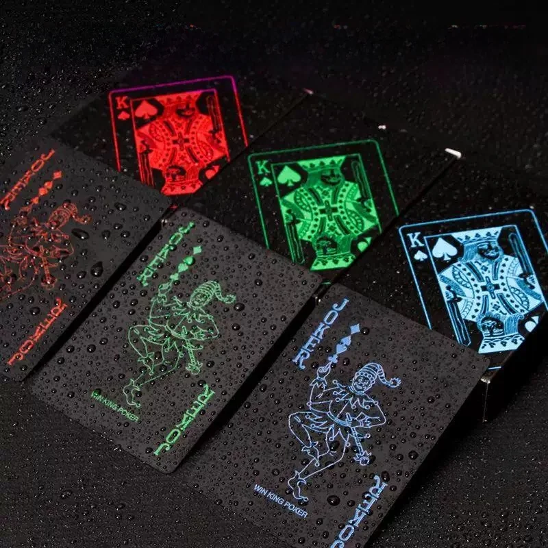 防水-pvc-フリーズドライ加工-ポーカーカード-ブラック-プラスチック-高級感-タexasホールデム-クリエイティブ-マジック-ウォッシャブル-プレイイングカード