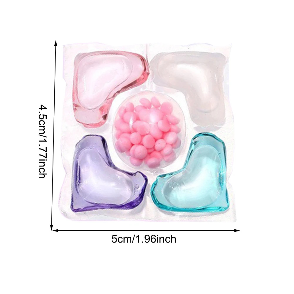 50Pcs Laundry Detergent Soap Box 5 in 1 Laundry Beads Laundry Scent Fragrance Beads Apartment University Dormitory Necessities