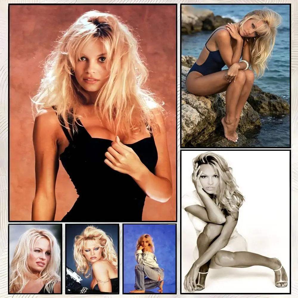 Celebrity P-Pamela Anderson Poster Vintage PP Paper Wall Art Home Decor Print for Bedroom Living Room Aesthetic Gift