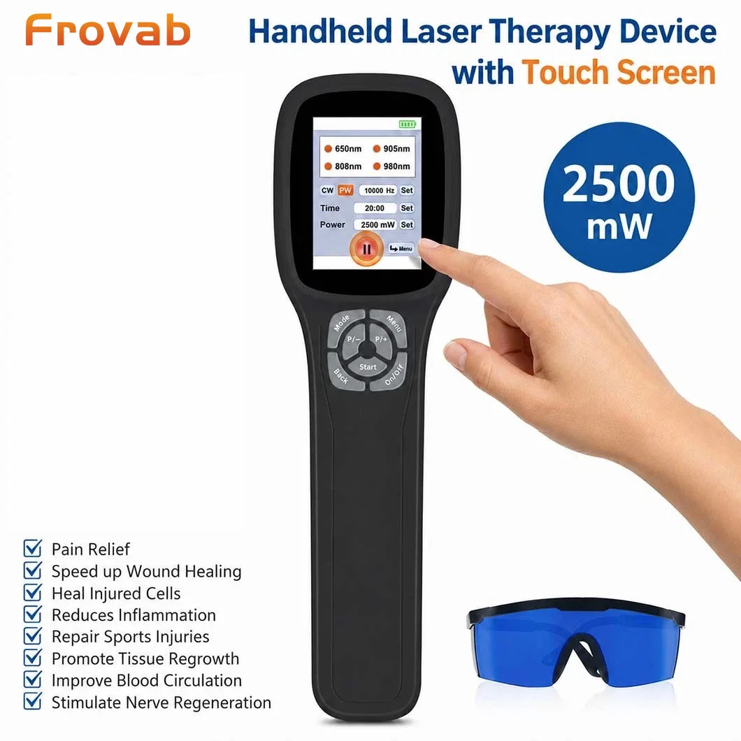 Professional Cold Laser for Pain Relief 2500mW 650nm 808nm 905nm 980nm Light Therapy Machine for Sprain Sciatica Arthritis