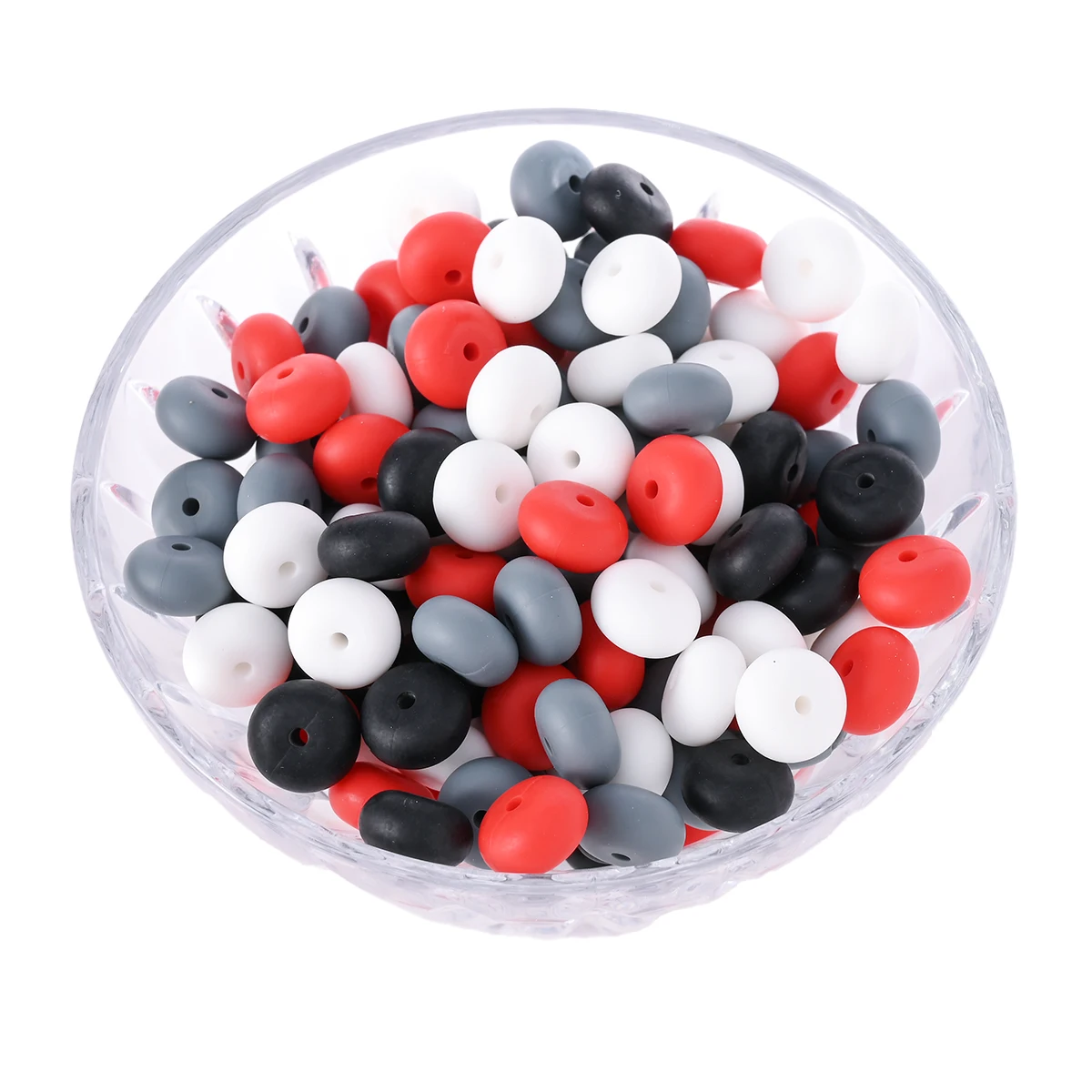 80 sztuk/zestaw Silikonowe Koraliki Dystansowe do Tworzenia Ozdób DIY Akcesoria do Karmienia Niemowląt Naszyjnik Łańcuszek do Smoczka Gryzak Bez BPA