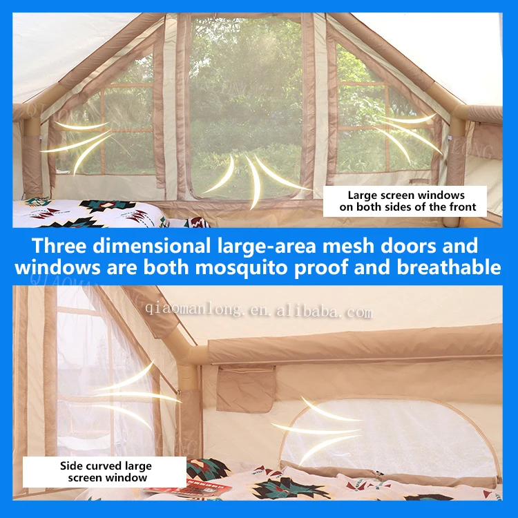 

Four Season Luxury Portable Inflatable Camping Tent Waterproof Glamping Air House Outdoor Family Inflatable Air Tent for Camping