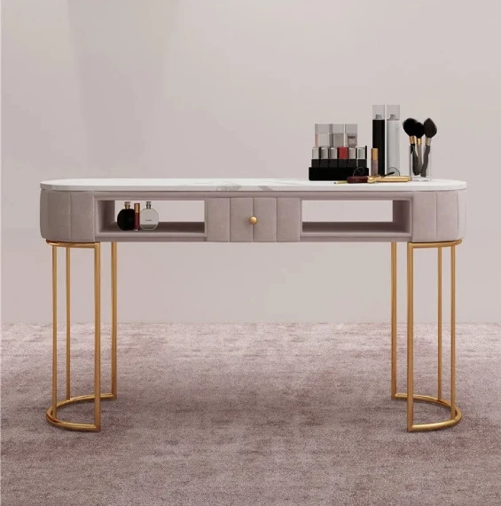 Painted Iron Nail Table and Chair Set Economical Single and Double Nail Table