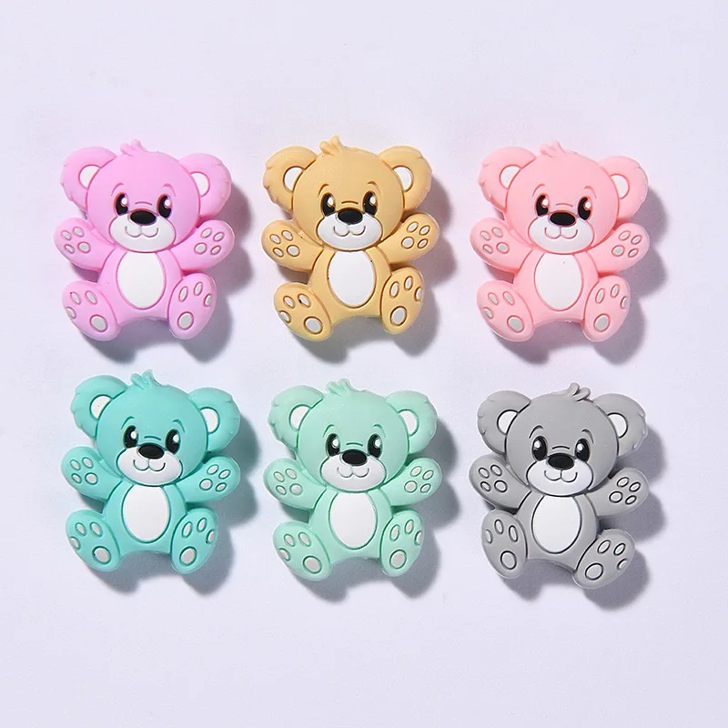 

5/10pcs Silicone Beads Lovely Mini Hapiship Bear For Jewelry Making DIY Necklace Bracelets Keychain Jewellery Accessories