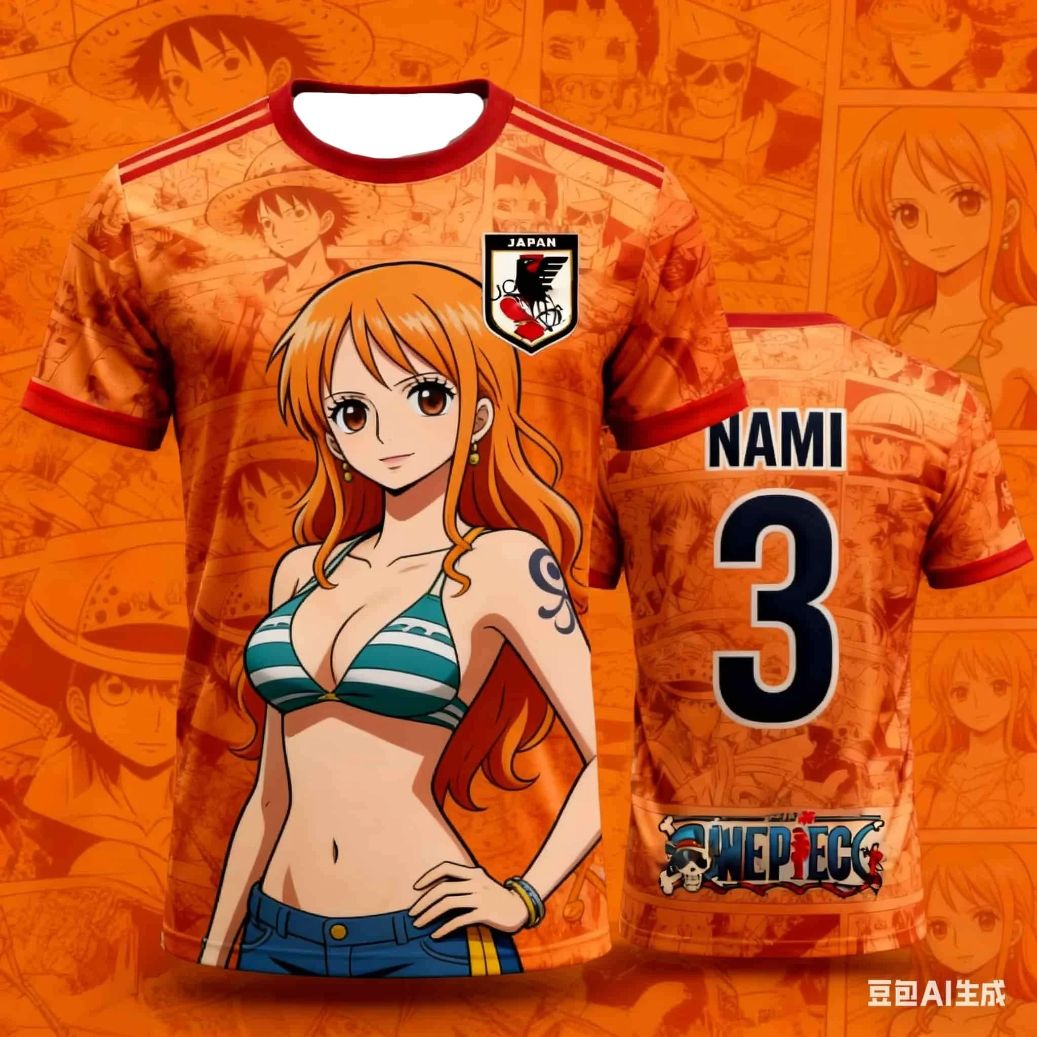 Neues Japanisches Anime One Piece Special Edition Fußballtrikot, Familien-Partnerlook, Freizeitkleidung, Schnelltrocknendes Sport-T-Shirt – Detail 8