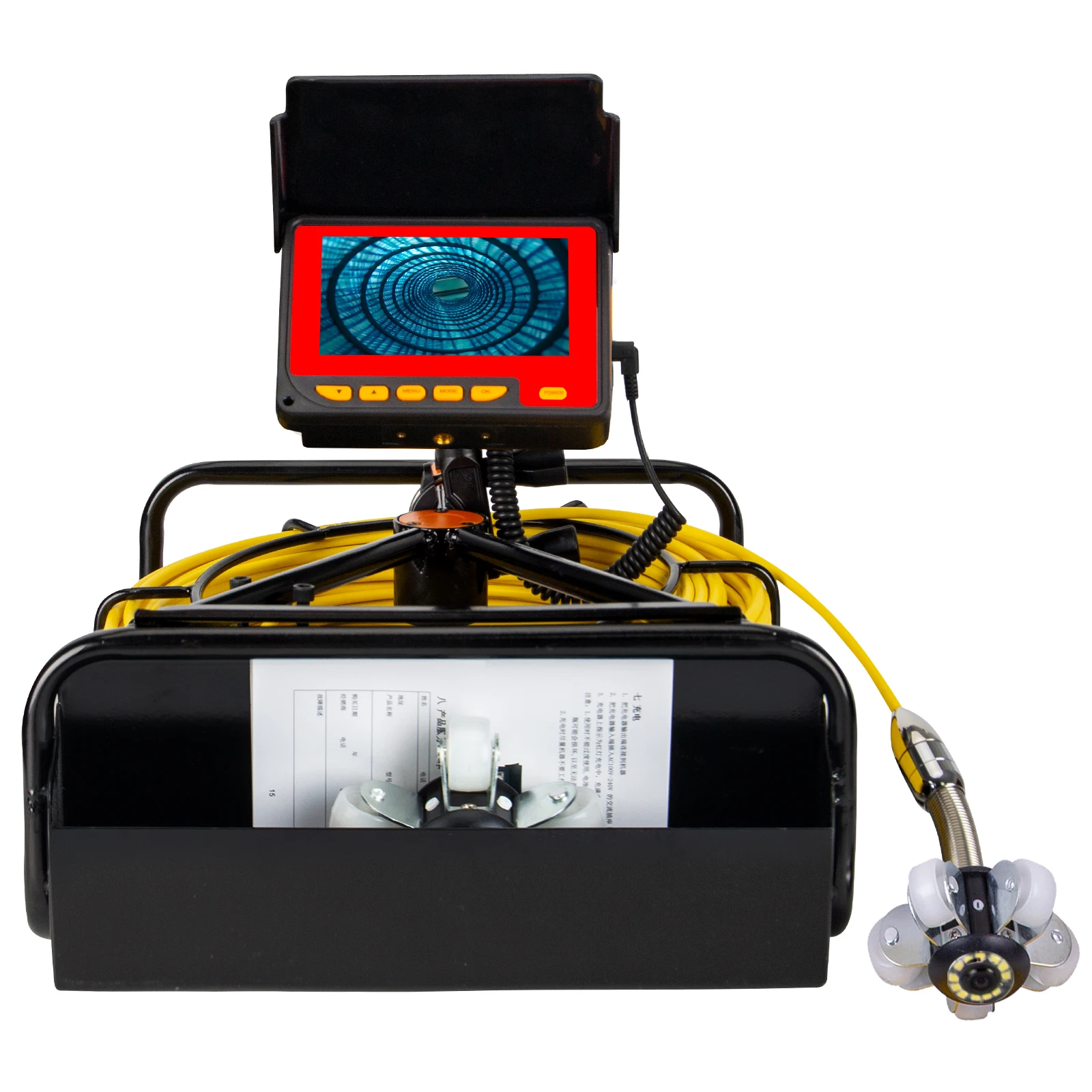 20M Cable Ip68 Waterproof Capacity 4500Mah Battery Industrial Chimney Handheld Pipe Inspection Camera With DVR Pipe Camera