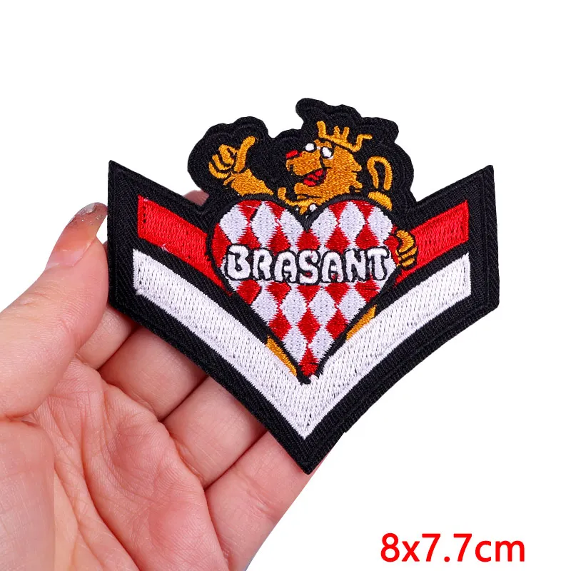 2026 Nederland Brabant Embleem Geborduurde Patches Voor Kleding Nederland Carnaval Patch Ijzer Op Patches Uniform Hoeden Naaien DIY