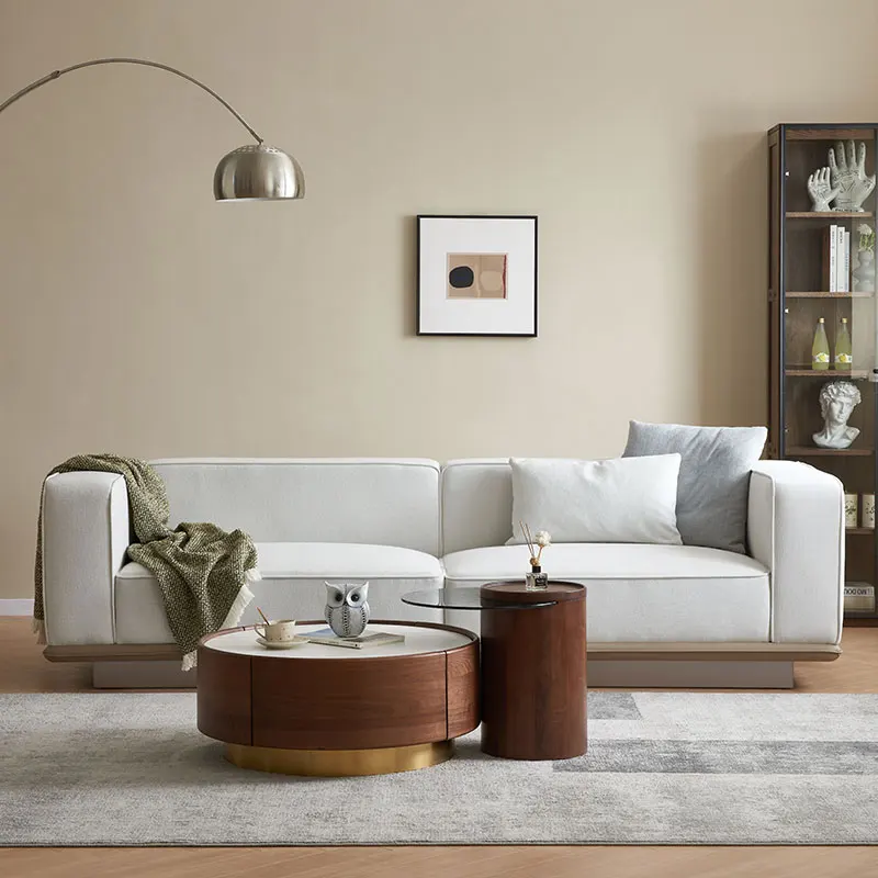 -aa N5067 Italian Minimalist Solid Wood Sofa Available in Different Sizes Living Room Sofa Solid Wood Frame