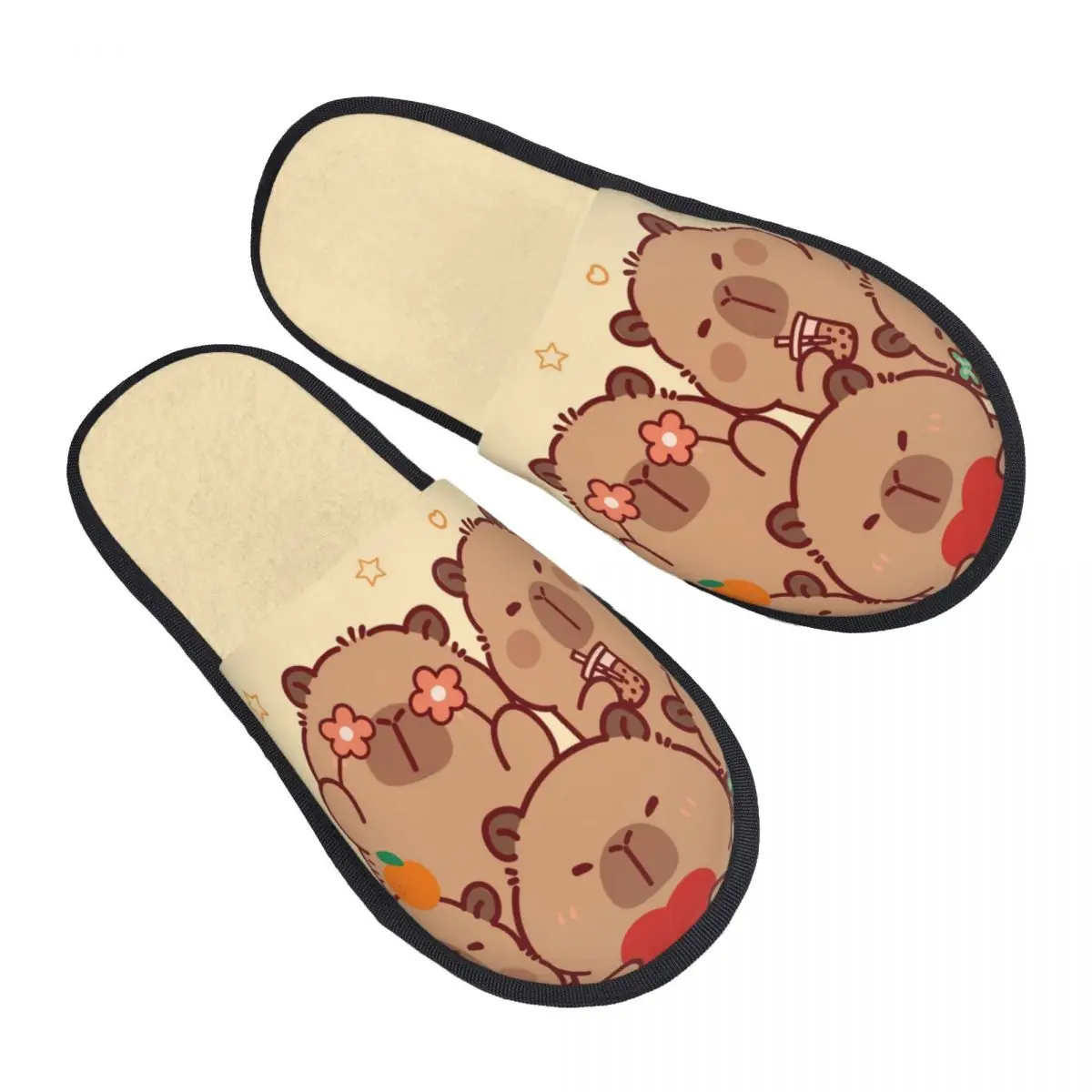 

Custom Cute Capybara Comfort Scuff Memory Foam Slippers Women Hotel House Shoes