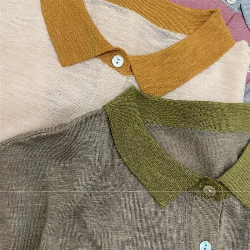 Baggy col Polo t-shirt pour femmes tenue d'été femme t-shirt coréen Streetwear japonais Vintage mode Goth liquidation Polyester