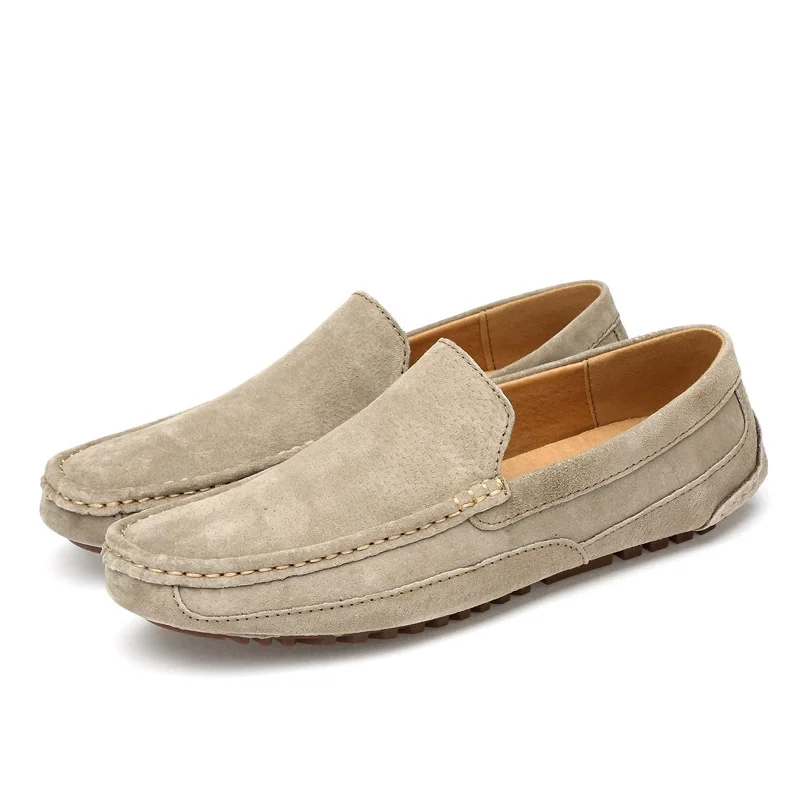 Wildleder-Loafer für Herren, luxuriöse Freizeitschuhe, leichte Herrenschuhe, Mokassins, flache Schuhe mit weicher Sohle, handgefertigte Slipper zum Hineinschlüpfen, Fahrschuhe_voghion.com