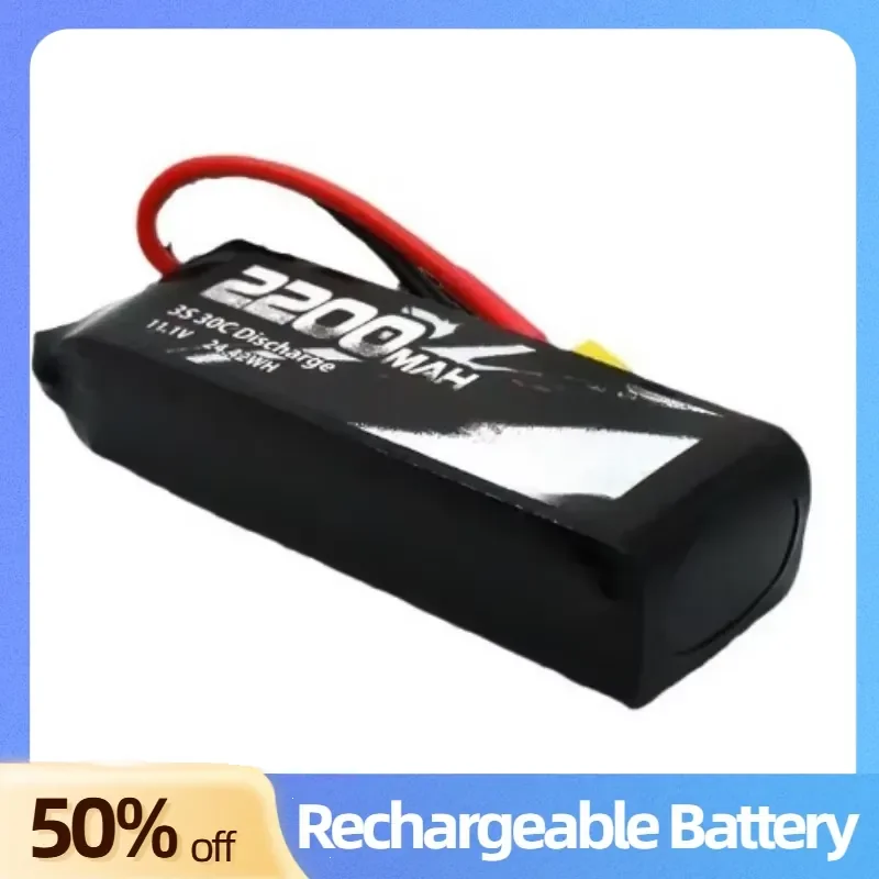 2PCS 3S 11.1V 2200mAh 30C Lithium-ion Battery for RC Airplane Helicopter Quadcopter FPV Drone Car Racing Batteries with XT60