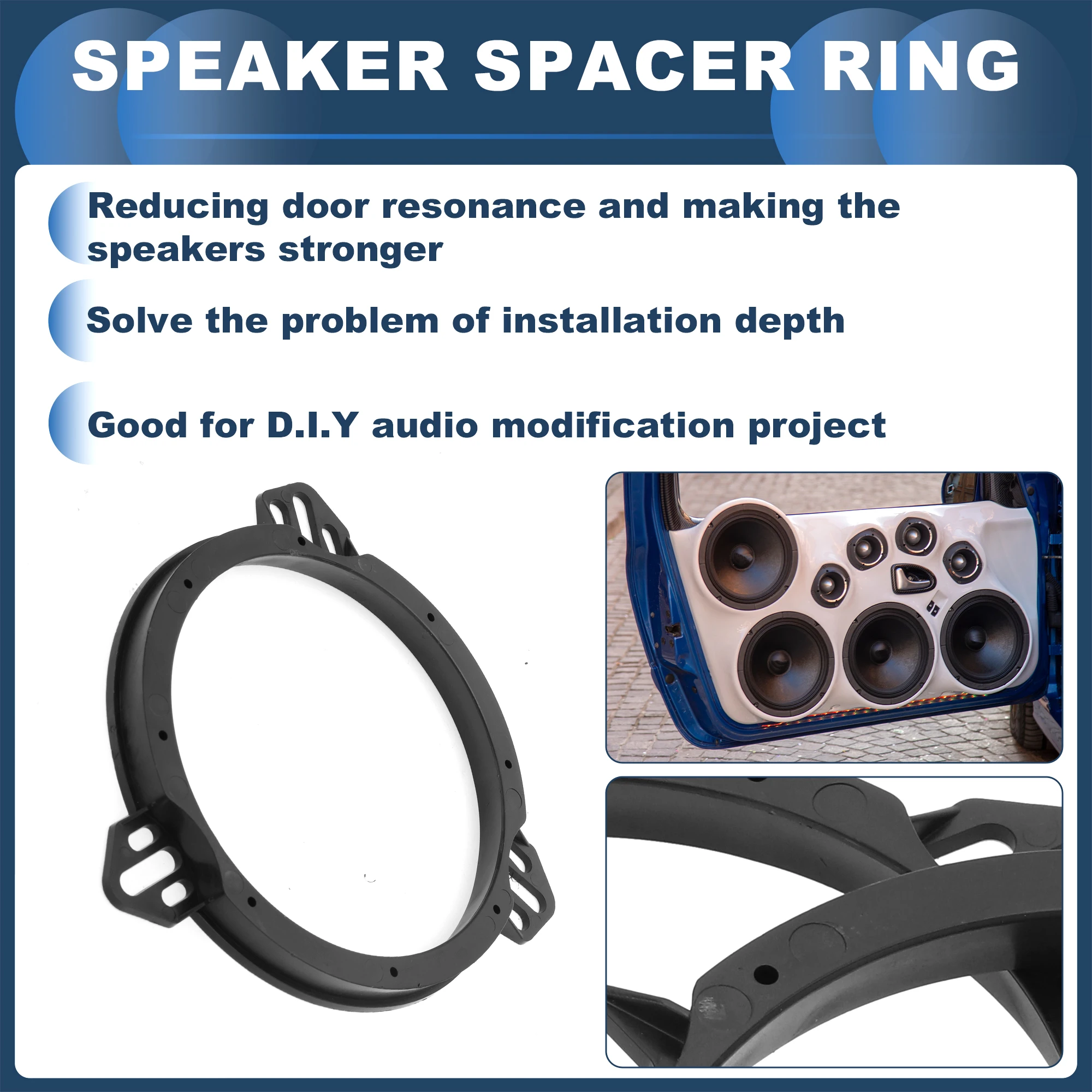 X Autohaux Speaker Spacer Ring Tweeter Speaker Spacer Adapter voor FORD FIESTA 2008-ONWARDS voor FORD KA 2008-ONWARDS