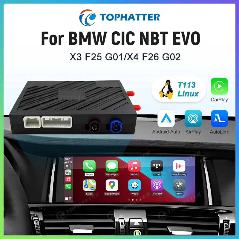 

Wireless CarPlay Android Auto Adapter for BMW X3 F25 X4 F26 2011-2016, Compatible with Original Screen, Retains iDrive System