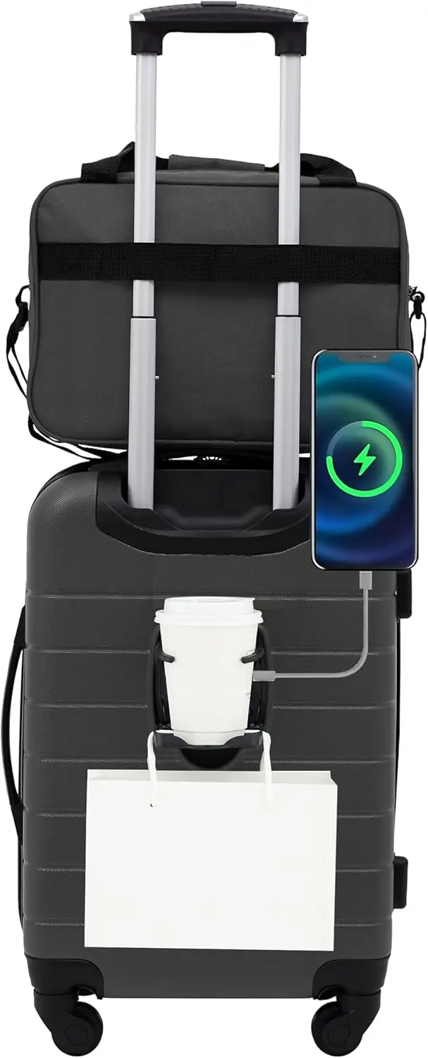 

Smart Spinner Hardside Luggage Set, 2-Piece Dark Shadow, Durable and Lightweight for Easy Travel