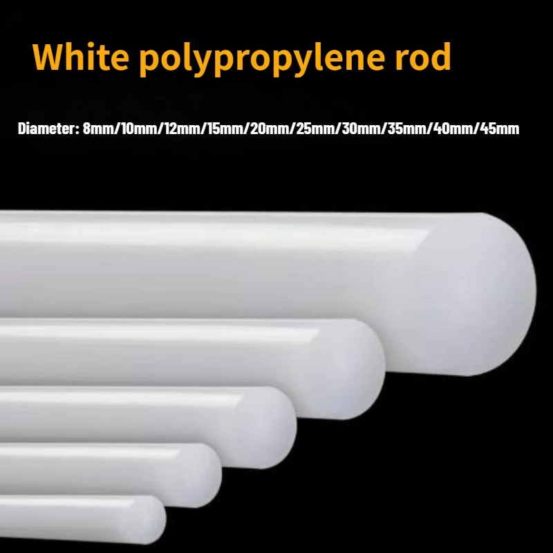 Diameter 8mm-45mm PP Plastic Bar Translucent White Polypropylene Rod Food Grade Safety and Environmental ProtectionLength 500mm