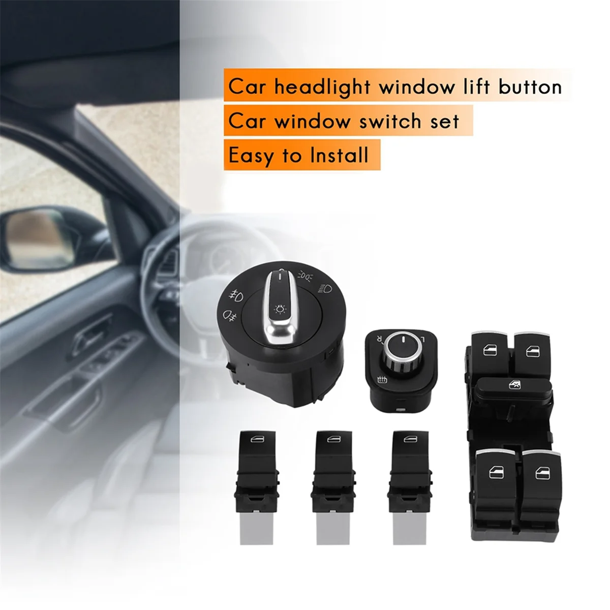 Car Headlight Switch & Window Lift Switch for VW Golf Mk5 Jetta 5 Passat B6 Touran Seat 5ND941431A 5ND959857 5ND959565B