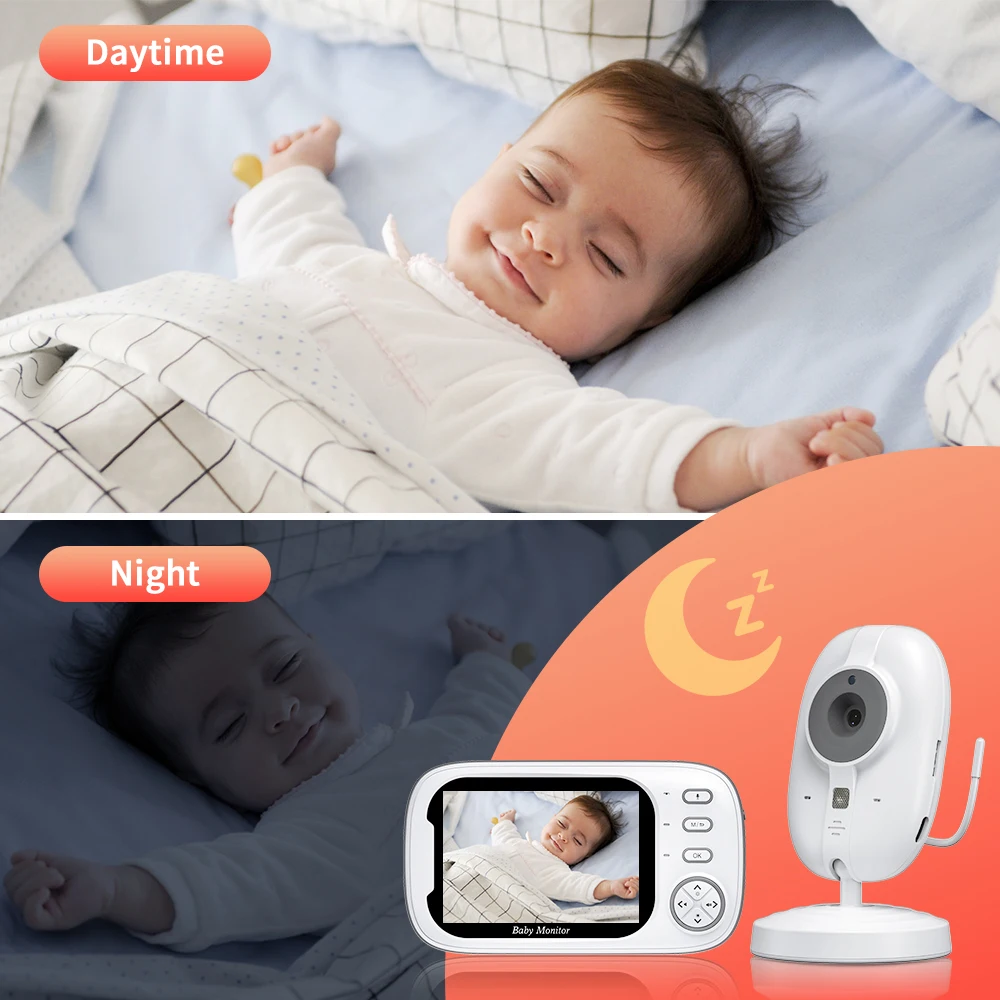 VB603 Pro 2.4G Video bayi, tanpa kabel dengan LCD 3.2 inci Audio dua arah penglihatan malam kamera keamanan pengawasan Babysitter