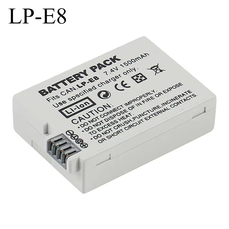 7.4V 1500mAh LP-E8 LP E8 LPE8 DSLR Li-ion Camera Battery For Canon EOS 600D 650D 550D 700D T4i T5i Rebel T2i Battery