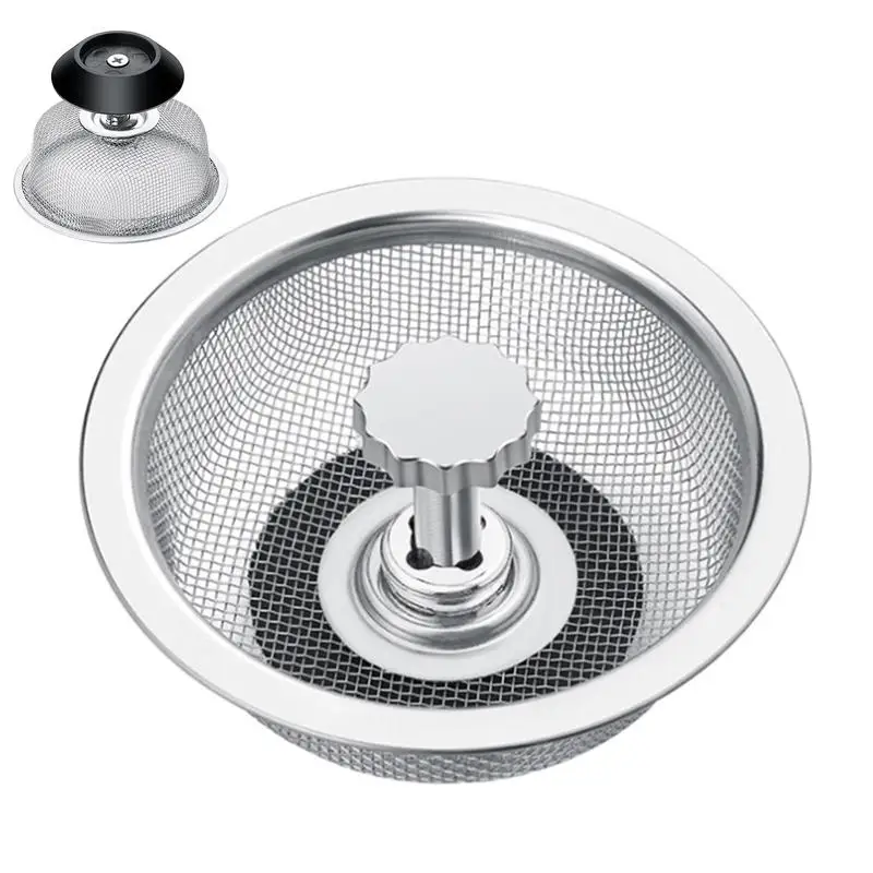 Stainless Steel Kitchen Sink Strainer Basket Sink Stopper Kitchen Strainer Replacement Multi-Purpose Kitchen Drain Cover Basket