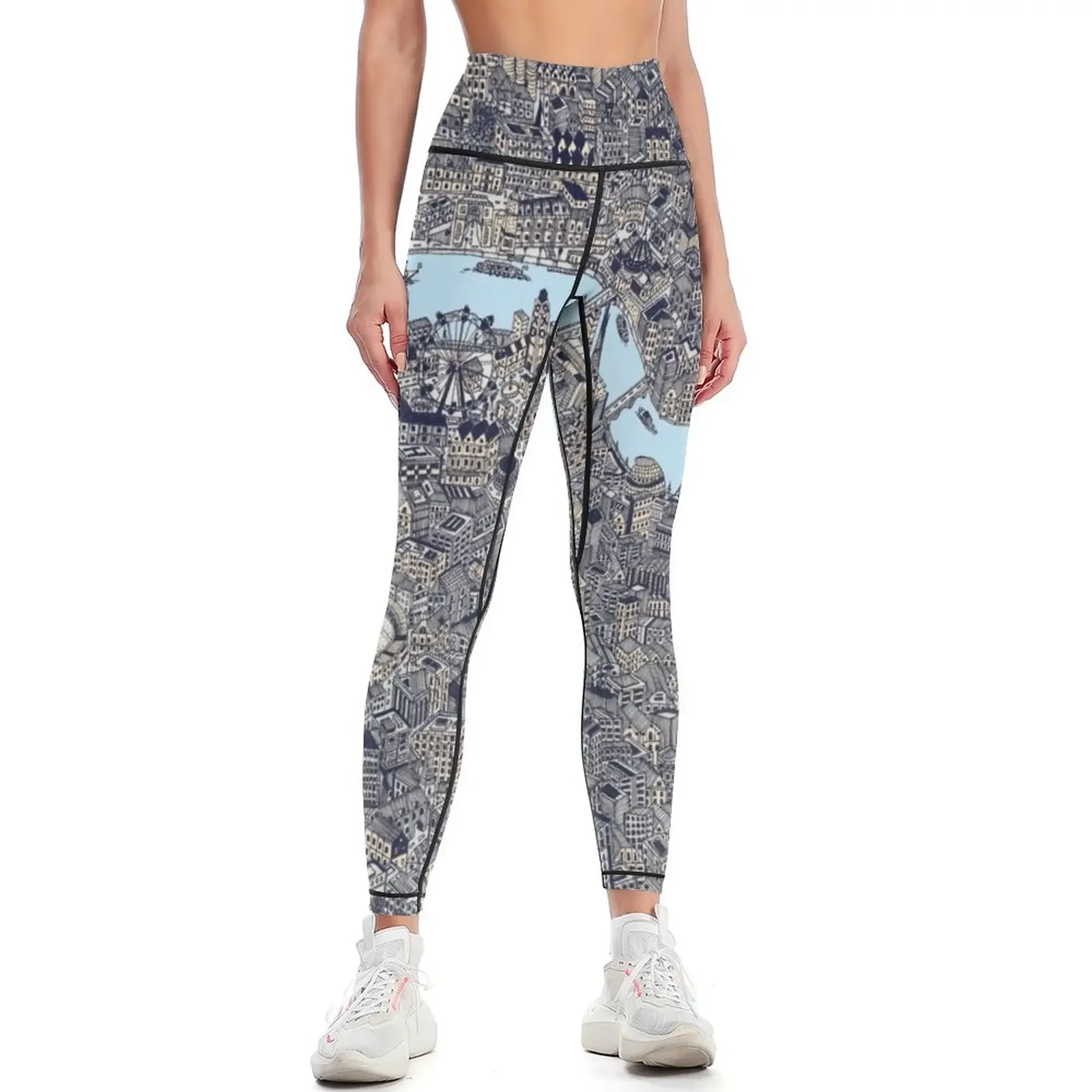 

London Map Drawing color Leggings sporty woman gym Legging sport Women sportwear Female legging pants Womens Leggings