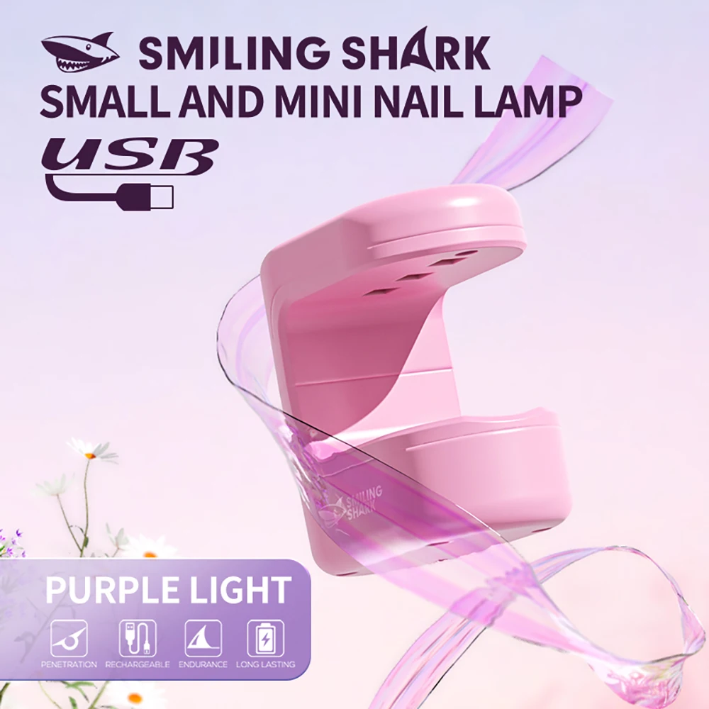 

Smiling Shark MJ-D012 Small and Mini Nall Lamp, Light Weight to Easy Carry, Type-C Fast Charging, for Mani And Nail Art