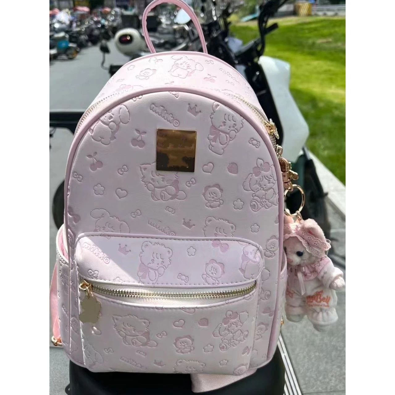 

Kit Summer Pink Women's Bapa Commuter Tote Bag Faionable Casual Printed PU Leather Soft Handbag with Phone ket