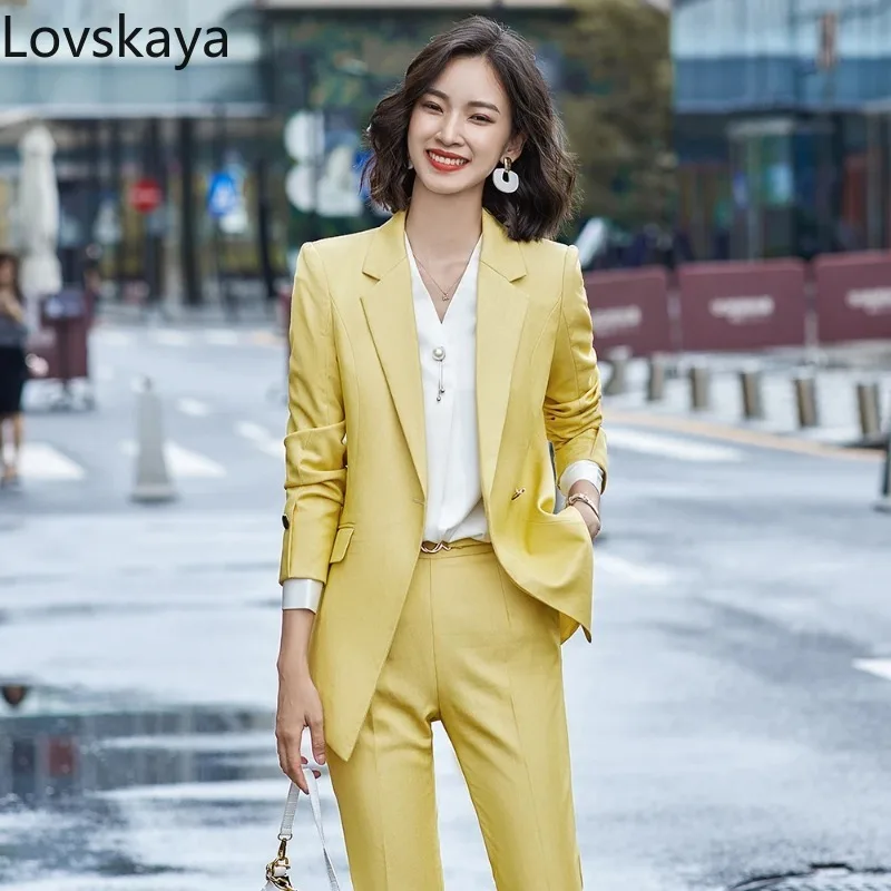 Traje de pantalón Formal para mujer, conjunto de piezas a la