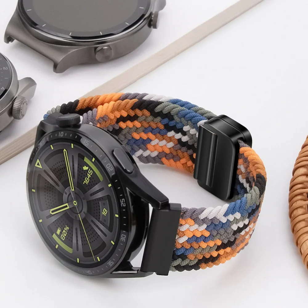 22 مللي متر 20 مللي متر حزام مضفر لساعة سامسونج جالاكسي 7 FE 6 كلاسيك 5pro 4 سوار نايلون لساعة هواوي GT6 Pro/GT6/5/4 46 مللي متر