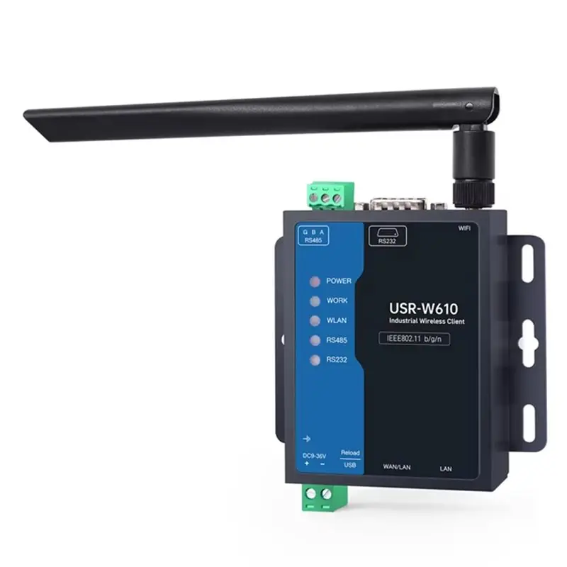 AT82-USR-W610(RS485 RS232 Serial Port) To Wifi Converter Industrial Wireless Client Modbus Gateway MQTT Protocol Qualcomm EU EU