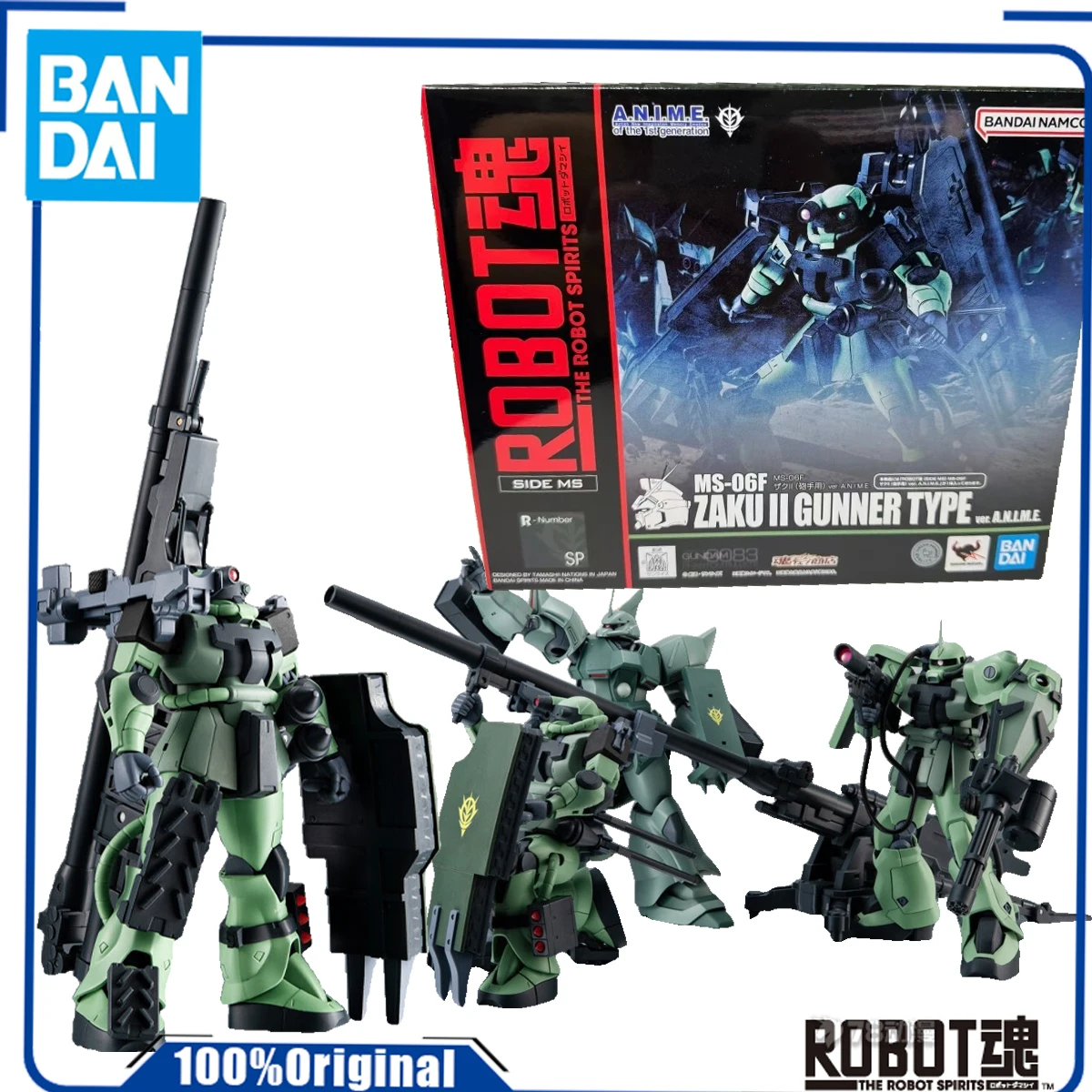 Bandai Genuine Original  ROBOT SPIRITS LIMITED EDITION MS-06F ZAKU II (FOR GUNNERS) VER. A.N.I.M.E.    Action Figure Toys For Bo