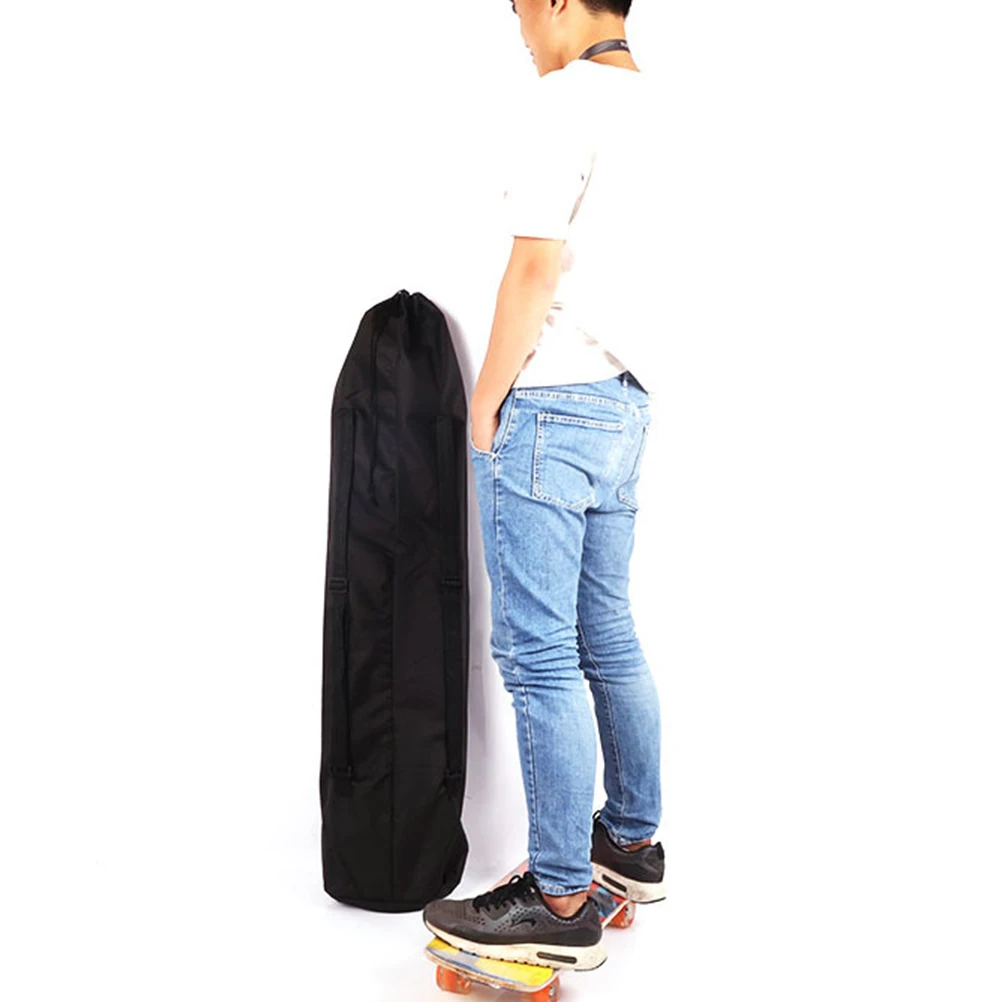 حقيبة ظهر مقاومة للماء للتزلج شديدة التحمل برباط للإغلاق للرجال والنساء والسفر في الهواء الطلق وتخزين السكوتر باللون الأسود