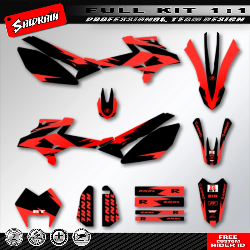 Sawrain Custom Team Motorcycle Graphics Background Decals Stickers Kit for BETARR50 2011 2012 2013 2014 2015 -2020 003