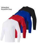 T-shirt uni décontracté pour hommes T-shirt à manches longues pour hommes mode Fitness T-shirt à manches longues chemisier pour hommes 4