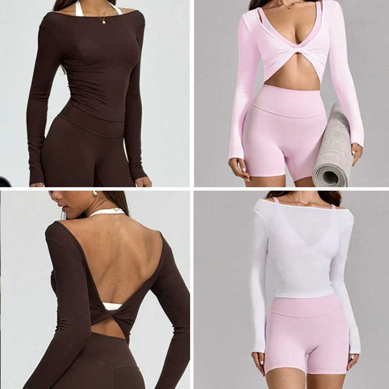 Yoga Cover Up For Women Quick Dry Skin Friendly Long Sleeve Versatile Dance Top Sports Fitness Compression Shirt Gym Clothes
