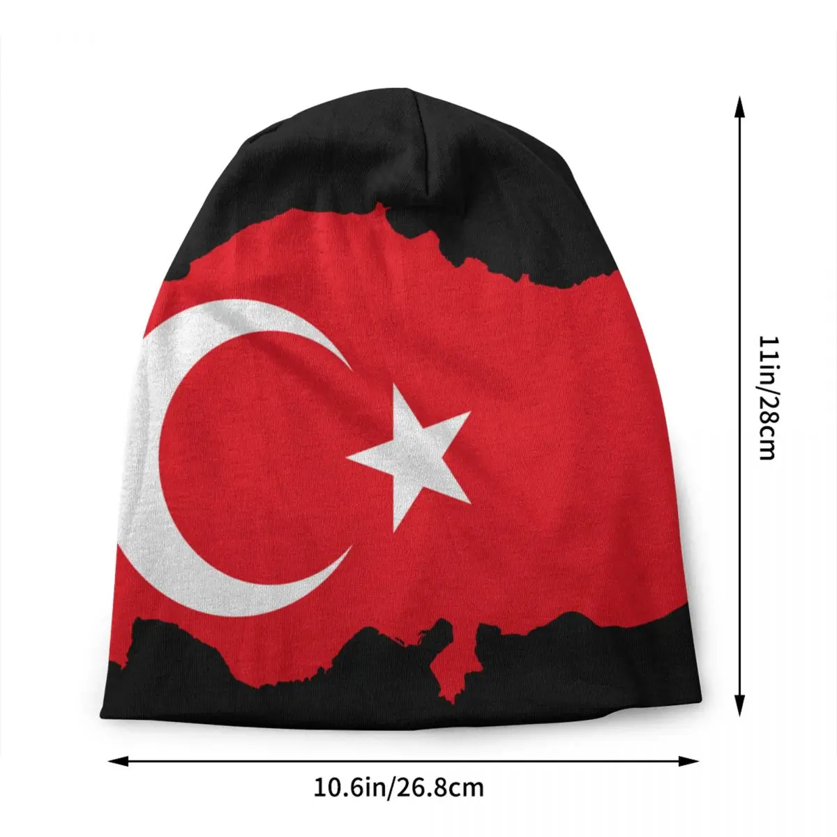 Custom Turkey Flag Map Skullies Beanies Caps Men Women Unisex Cool Winter Warm Knit Hat Adult Turkish Moon And Star Bonnet Hats