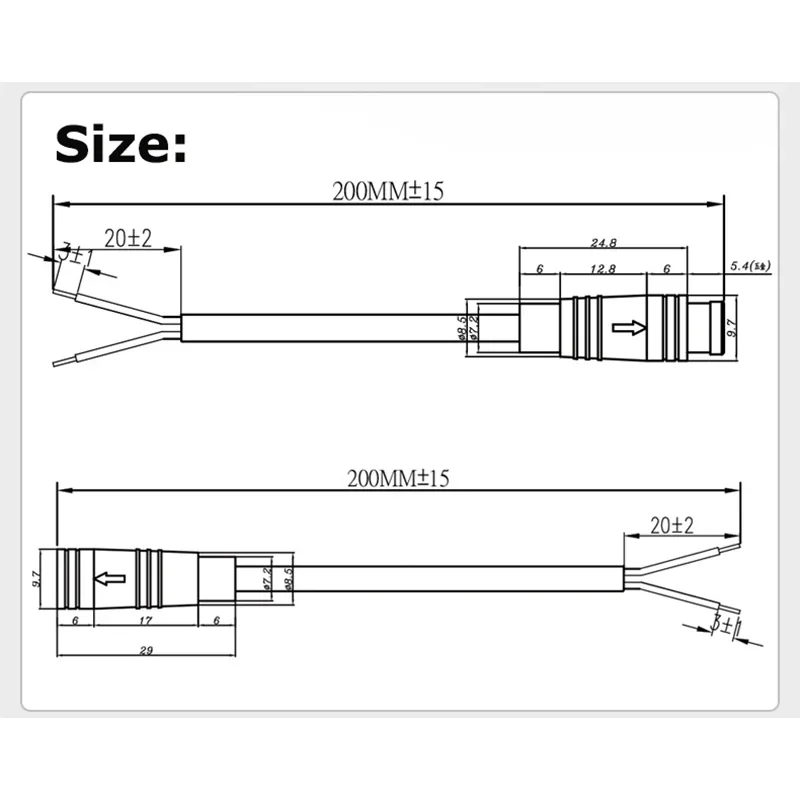 5/10/100 مجموعة M6 M8 2 3 4 5 6 دبوس جوليت الكهربائية بعقب موصل قابس الأسلاك خط سكوتر كابل فرامل يد المكونات إشارة الاستشعار 20 سنتيمتر