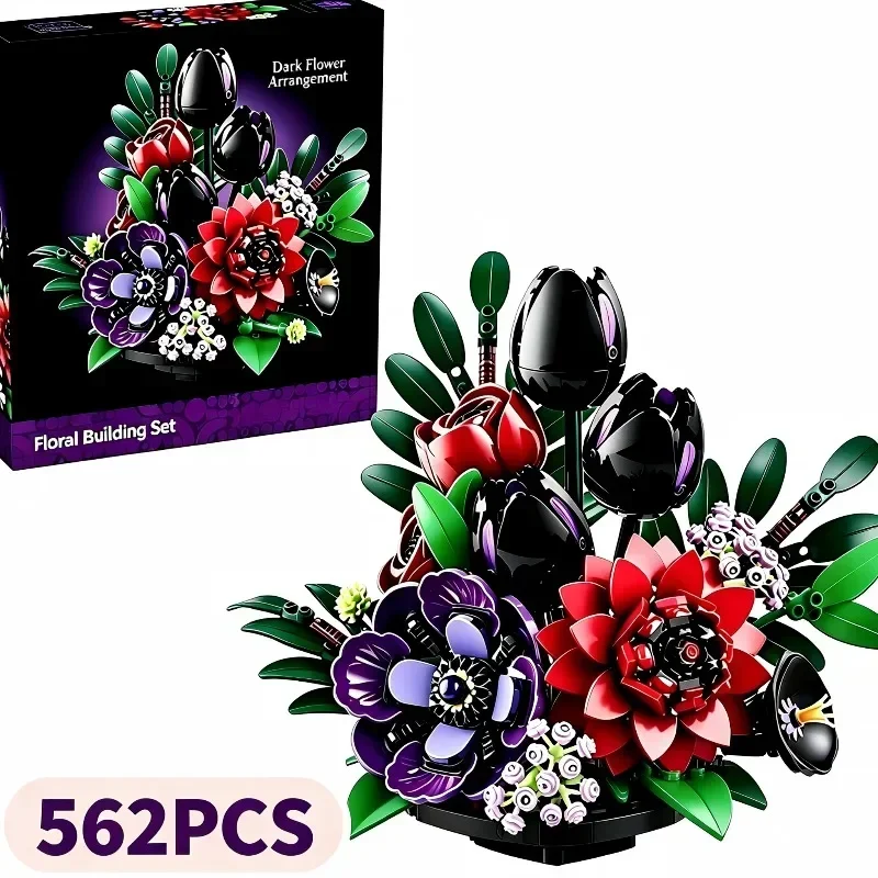 Creative Advent 2026 Flower Bouquet Building Blocks For Phalaenopsis With 24 Types Flowers DIY Bricks Toys With 24 Types Flowers