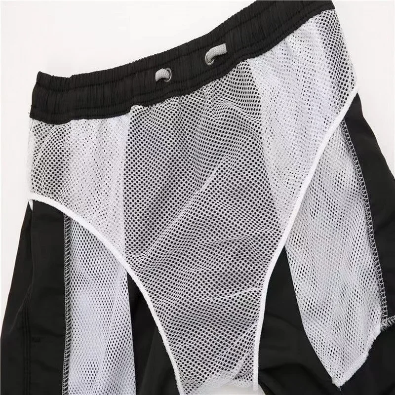 Men's and women's Breathable Beach Shorts Trunks Casual Fashion Board Surf Quick Drying Drawstring Boxers 3 Points Pants