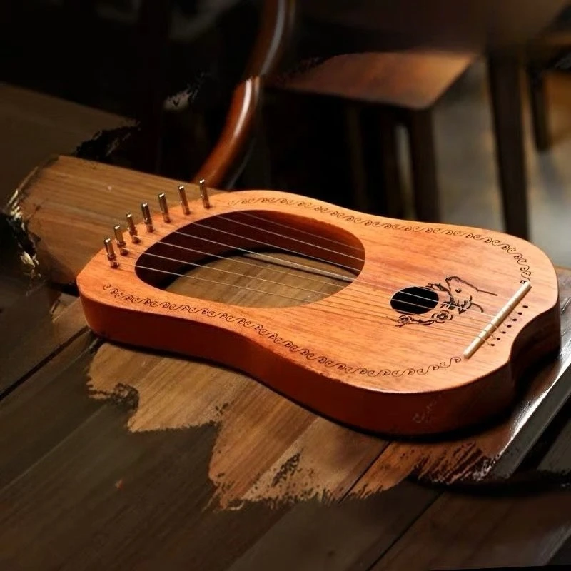 

7 Strings Lyre Harp Solid Wood Lyre Harps Rare Children Beginner Stringed Instruments Professional Portable Musical Instruments
