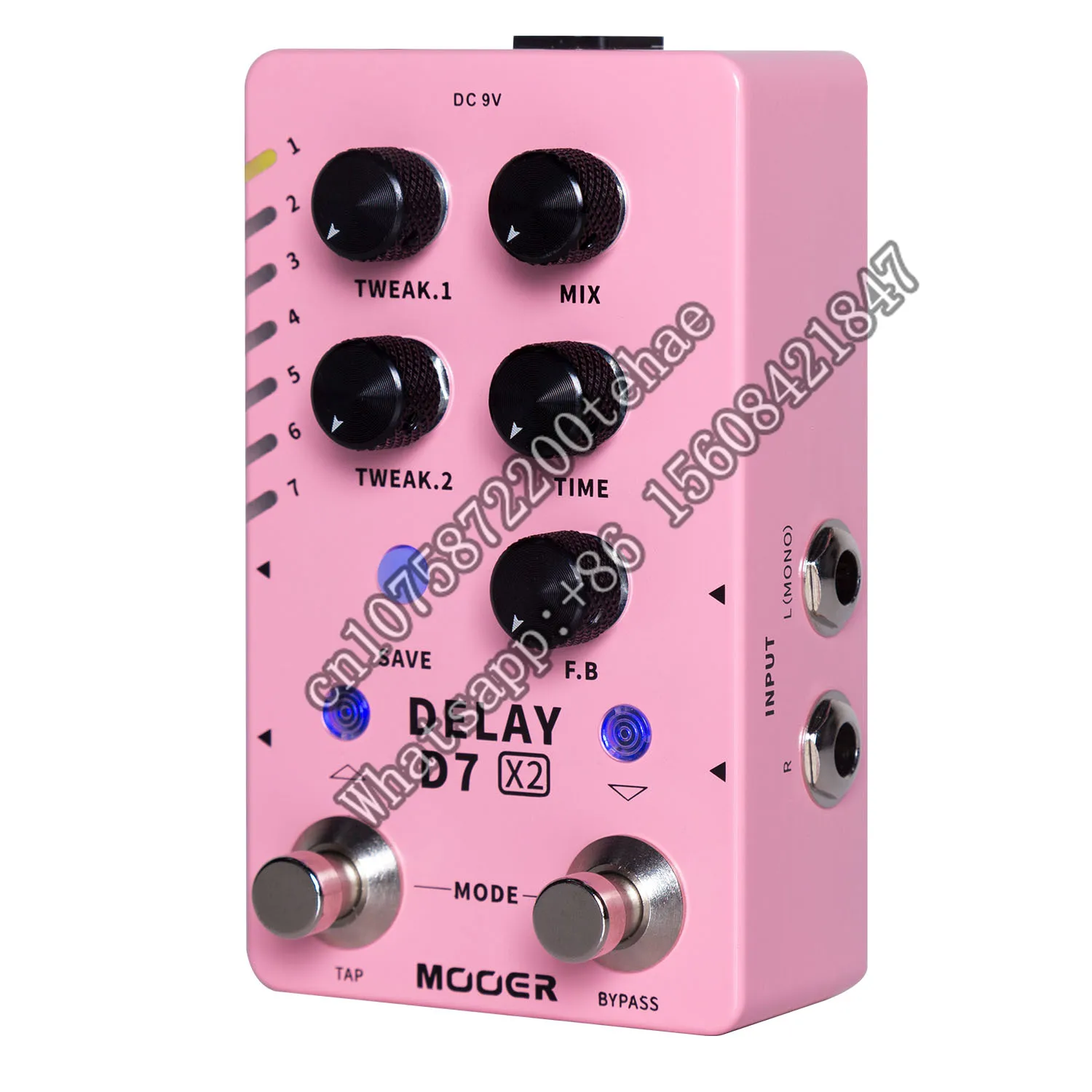 Mooer D7 X2 Delay Pedal Bass Guitar Multi Effect Pedal 14 Types Delay Authentic Vintage Modern Effects Classic Analog Effector