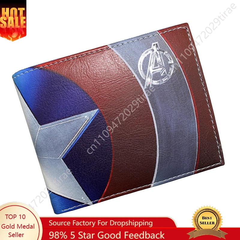 

Hot Sell Comics Wallet Captain America Purse with Coin Pocket Cosplay Accessories