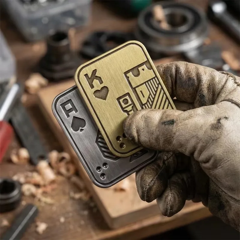 

A K Metal Push Card EDC Fidget Toy Магнитный гироскоп на кончиках пальцев для отдыха Облегчение тревоги Офисный подарок для снятия стресса для взрослых ​ СДВГ