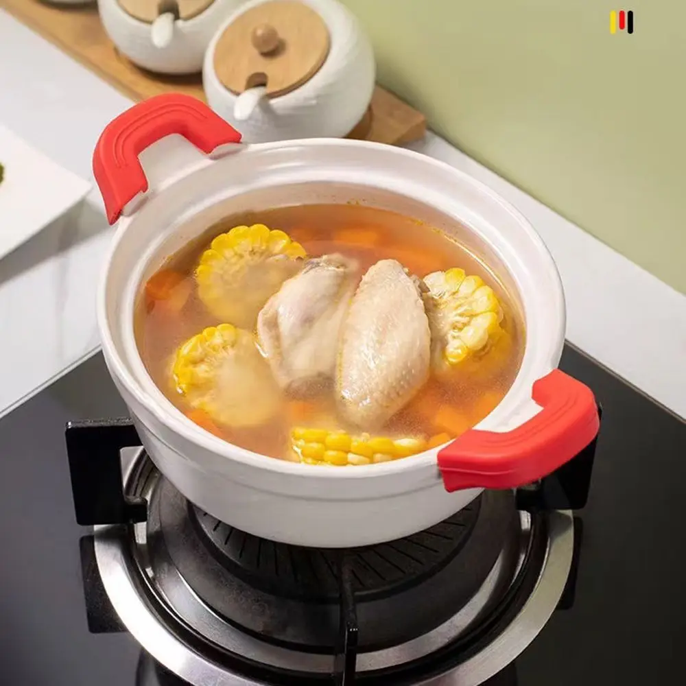 Tool Anti-Scald Non Stick For Frying Cast Iron Skillet Pan Pot Handle Cover Silicone Lid Pot Handle Protectors Insulation Clips