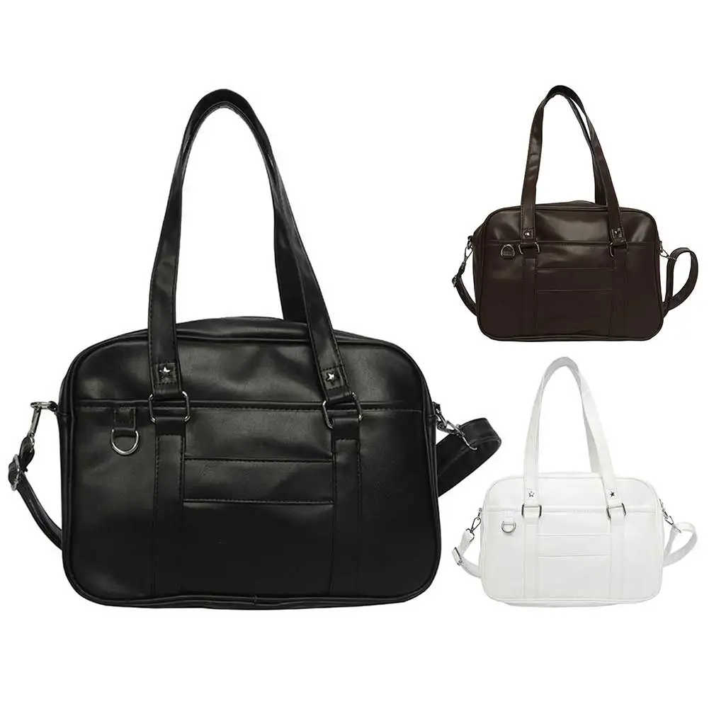 

Japanese School Handbag PU Leather Ita Bag with Adjustable Strap Kawaii Shoulder Bag with Zipper Closure Messenger Bag for Women
